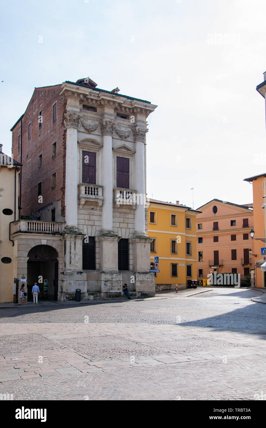 A view of the facade of Palazzo Porto in Piazza Castello, Vicenza, Italy Stock Photo