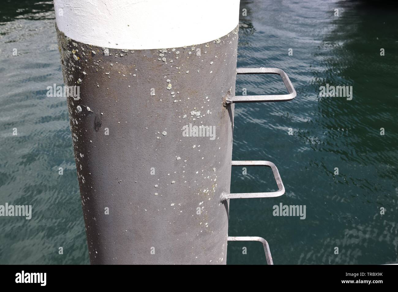 Different bollards and technical installations of vessel traffic at the ...