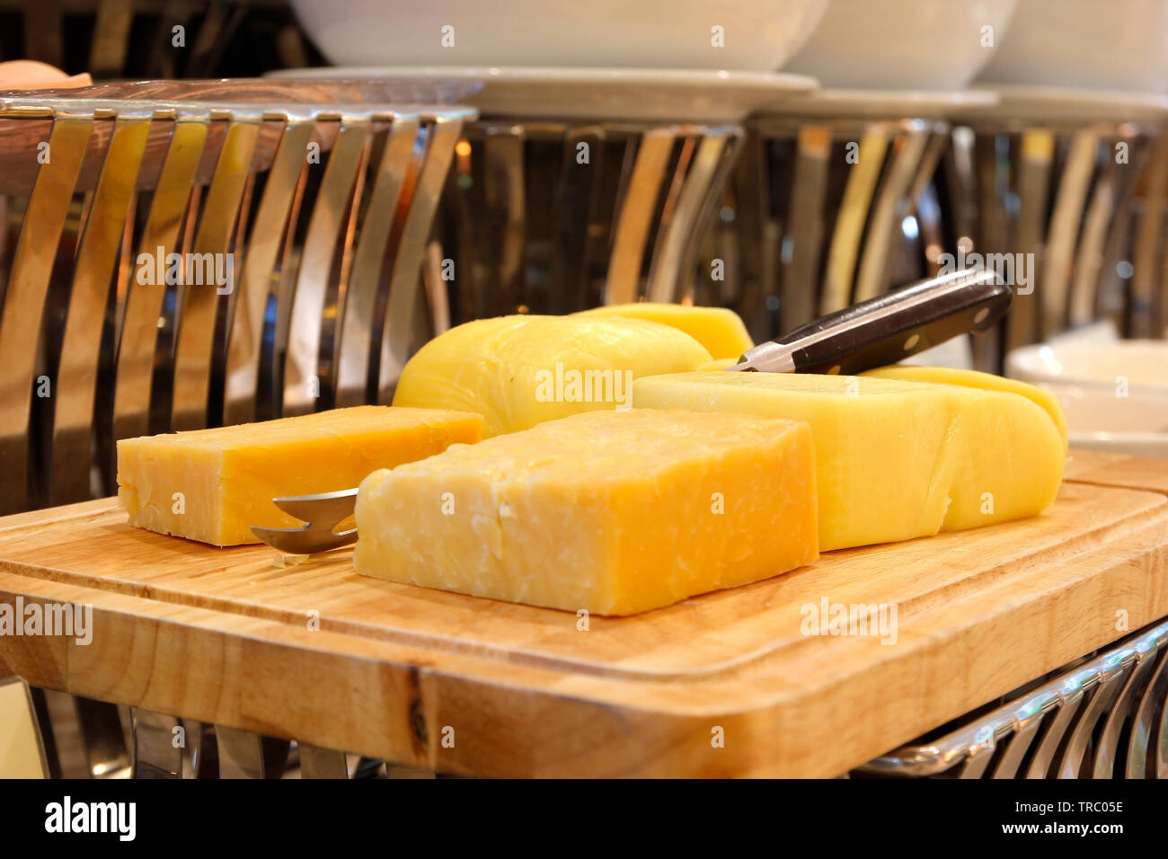 pile of butter on buffet line for breakfast Stock Photo Alamy
