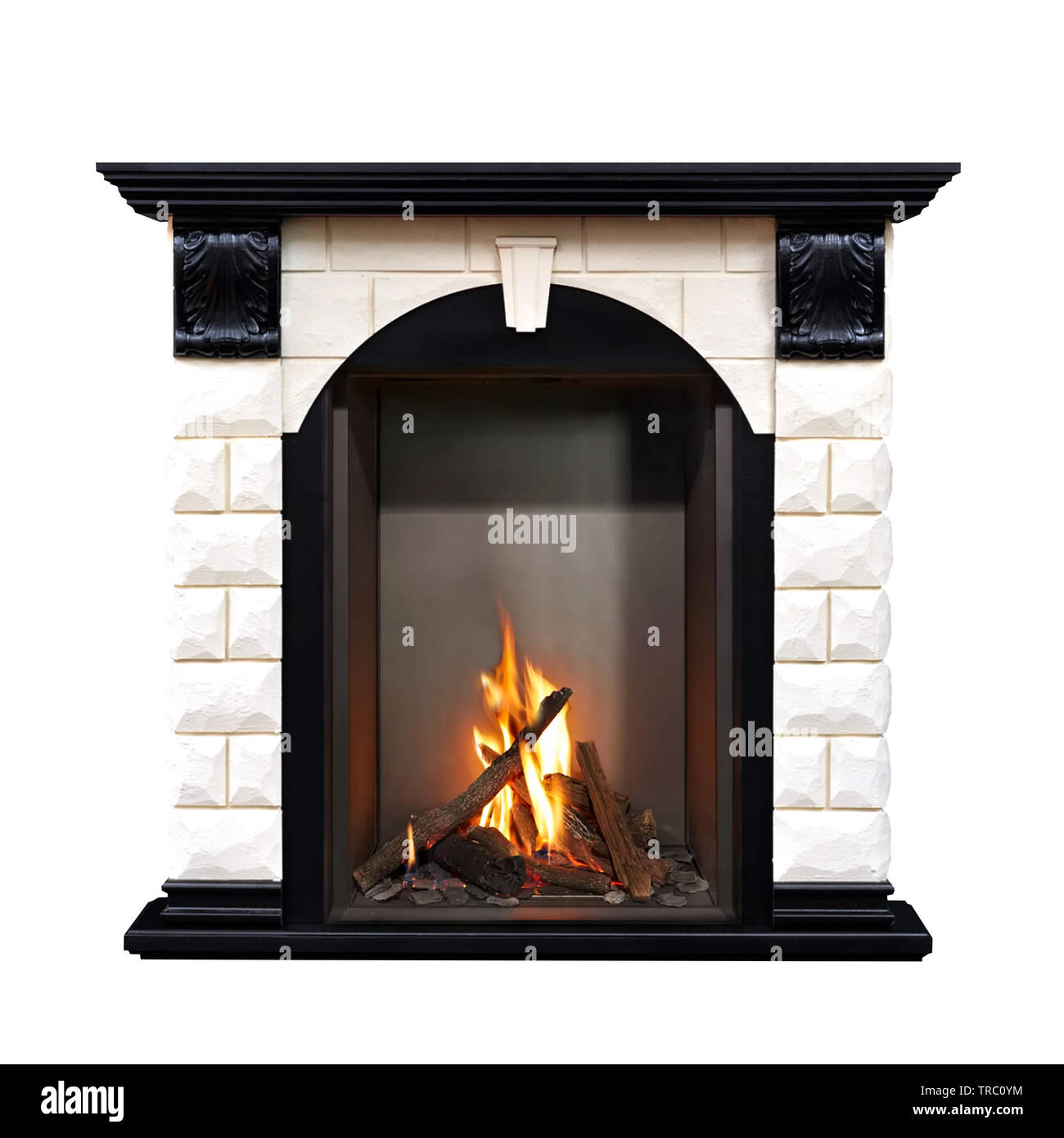 Black Marble Fireplace Stock Photos Black Marble Fireplace Stock