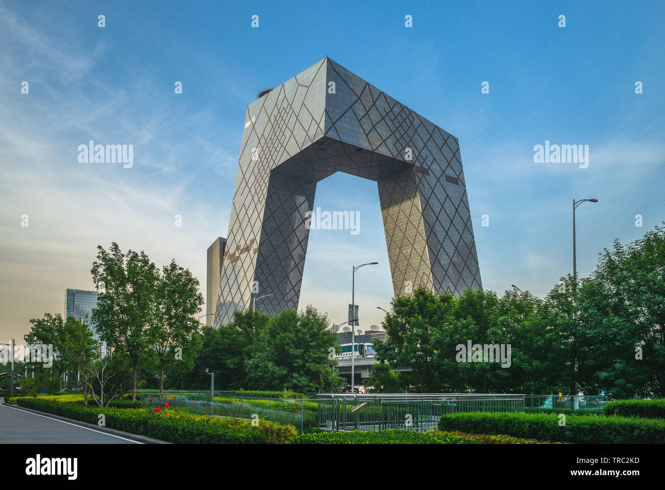 Beijing, China - May 8, 2019: China Media Group (CMG) Headquarters. The building was completed in May 2012 and  won the 2013 Best Tall Building Worldw Stock Photo