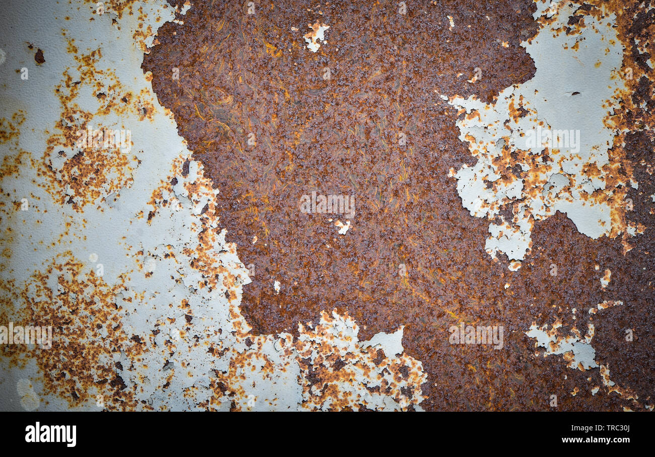 old wall metal rusty steel peeling texture background Stock Photo
