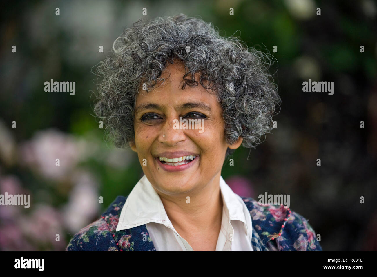 Arundhati Roy Indian author pictured at Hay Festival Hay on Wye Powys Wales UK Stock Photo