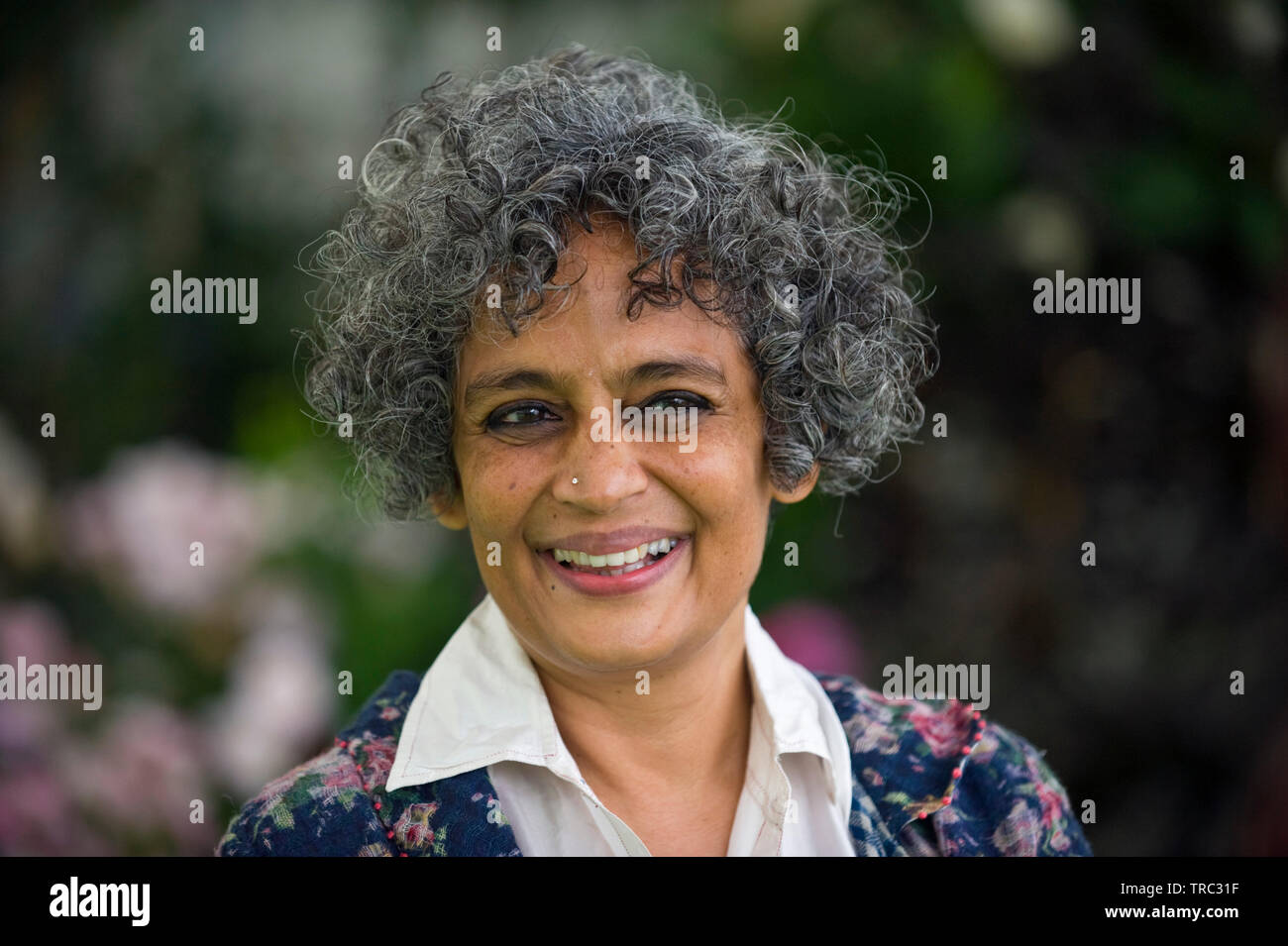 Arundhati Roy Indian author pictured at Hay Festival Hay on Wye Powys Wales UK Stock Photo