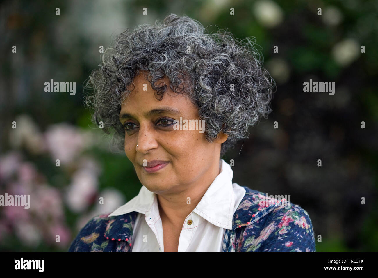 Arundhati Roy Indian author pictured at Hay Festival Hay on Wye Powys Wales UK Stock Photo