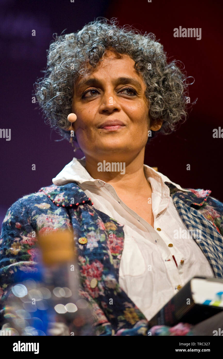 Arundhati Roy Indian author pictured at Hay Festival Hay on Wye Powys Wales UK Stock Photo