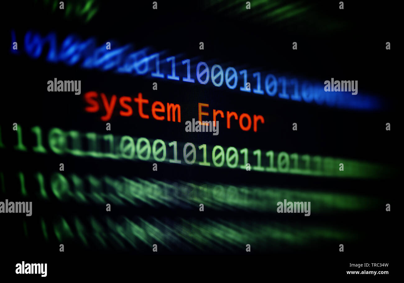 Technology Binary Code Number Data Alert System Error Message On Display Screen Computer Network Problem Error Software Concept Selective Focus Stock Photo Alamy