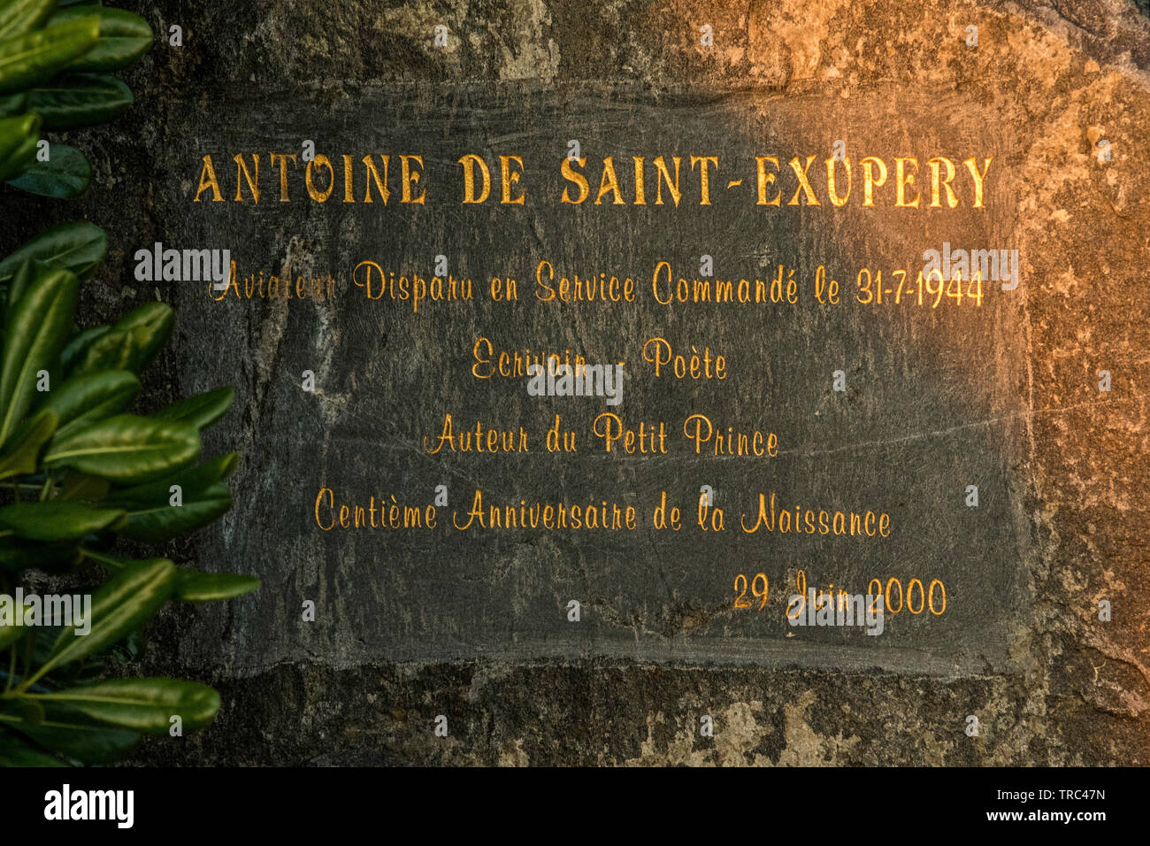 Tomb Of Antoine De Saint Exupery Saint Tropez France May 19 Biphotonews Stock Photo Alamy