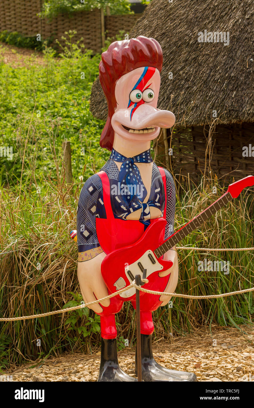 Dusty Duck at Slimbridge, created by Aardman Animations and designed by Chris Packham. Stock Photo