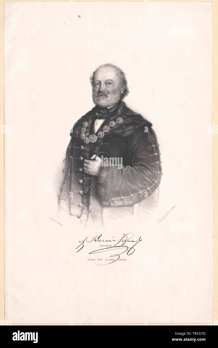 Bernath-Bernathfalva, Zsigmond von, tribal leader of the Unvarer county, member of the Hungarian Landtag and the Hungarian Imperial Deputation 1848, Additional-Rights-Clearance-Info-Not-Available Stock Photo
