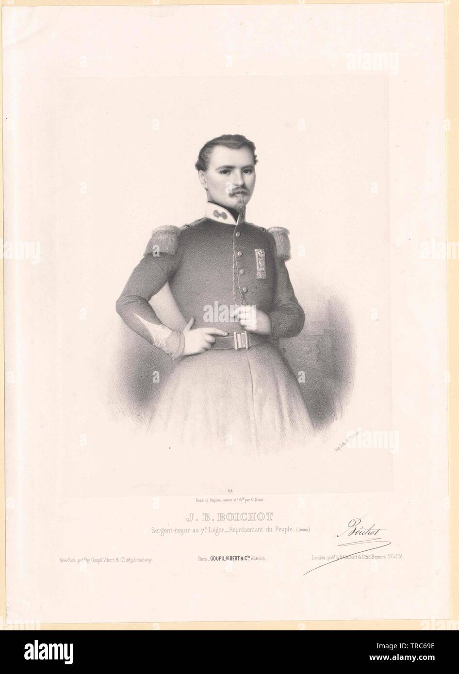 Boichot, Jean Baptiste, French Sergeant Wing Commander and deputy der Nationalversammlung 1848 for the Dep. his, Additional-Rights-Clearance-Info-Not-Available Stock Photo