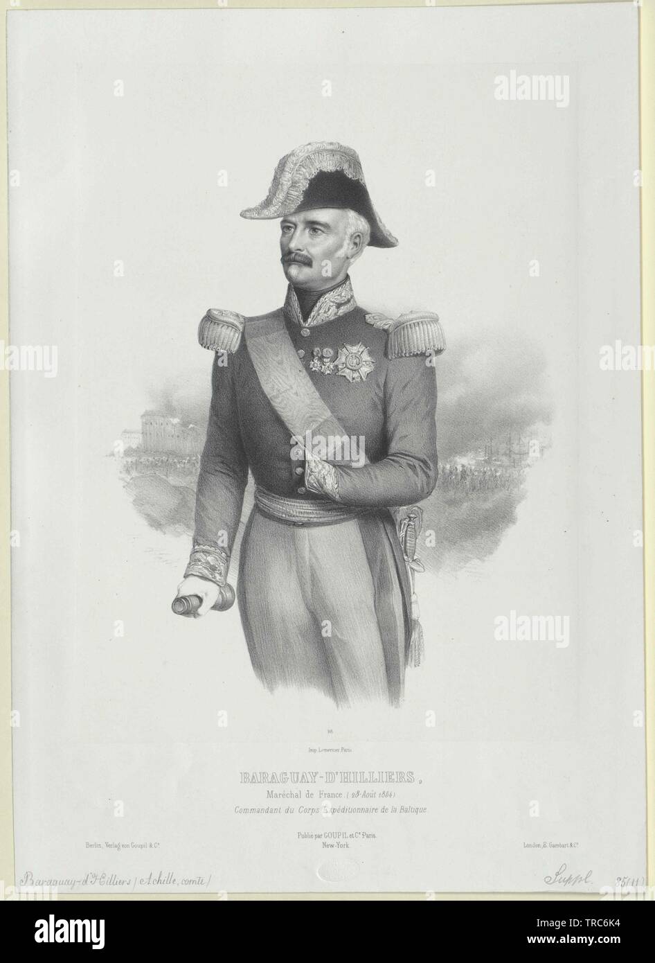 Baraguey d'Hilliers, Achilles Comte, French marshal, 1853 envoy in Constantinople, Additional-Rights-Clearance-Info-Not-Available Stock Photo