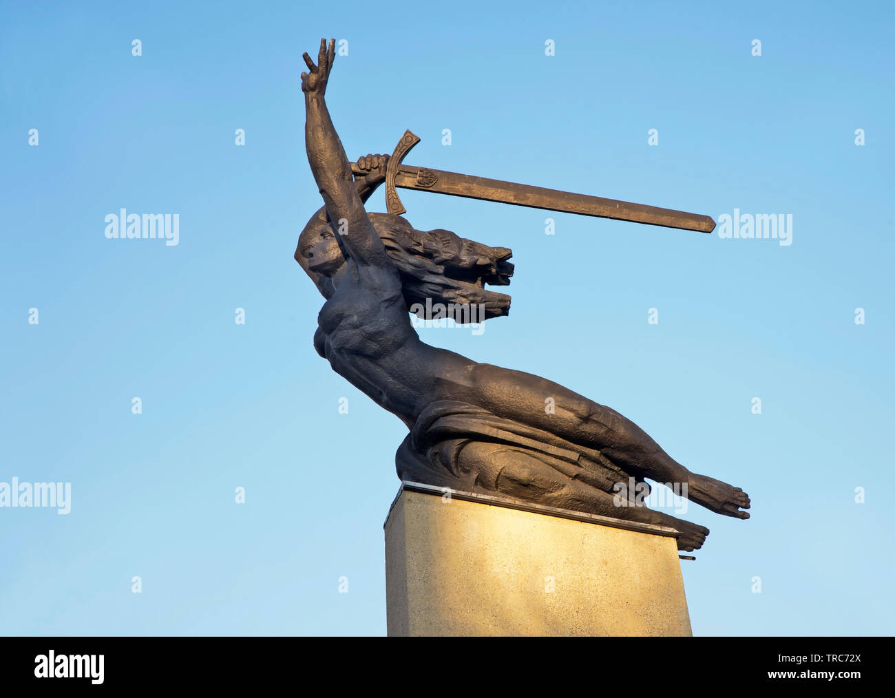 Warsaw Nike - Monument of Warsaw's Heroes in Warsaw. Poland Stock Photo