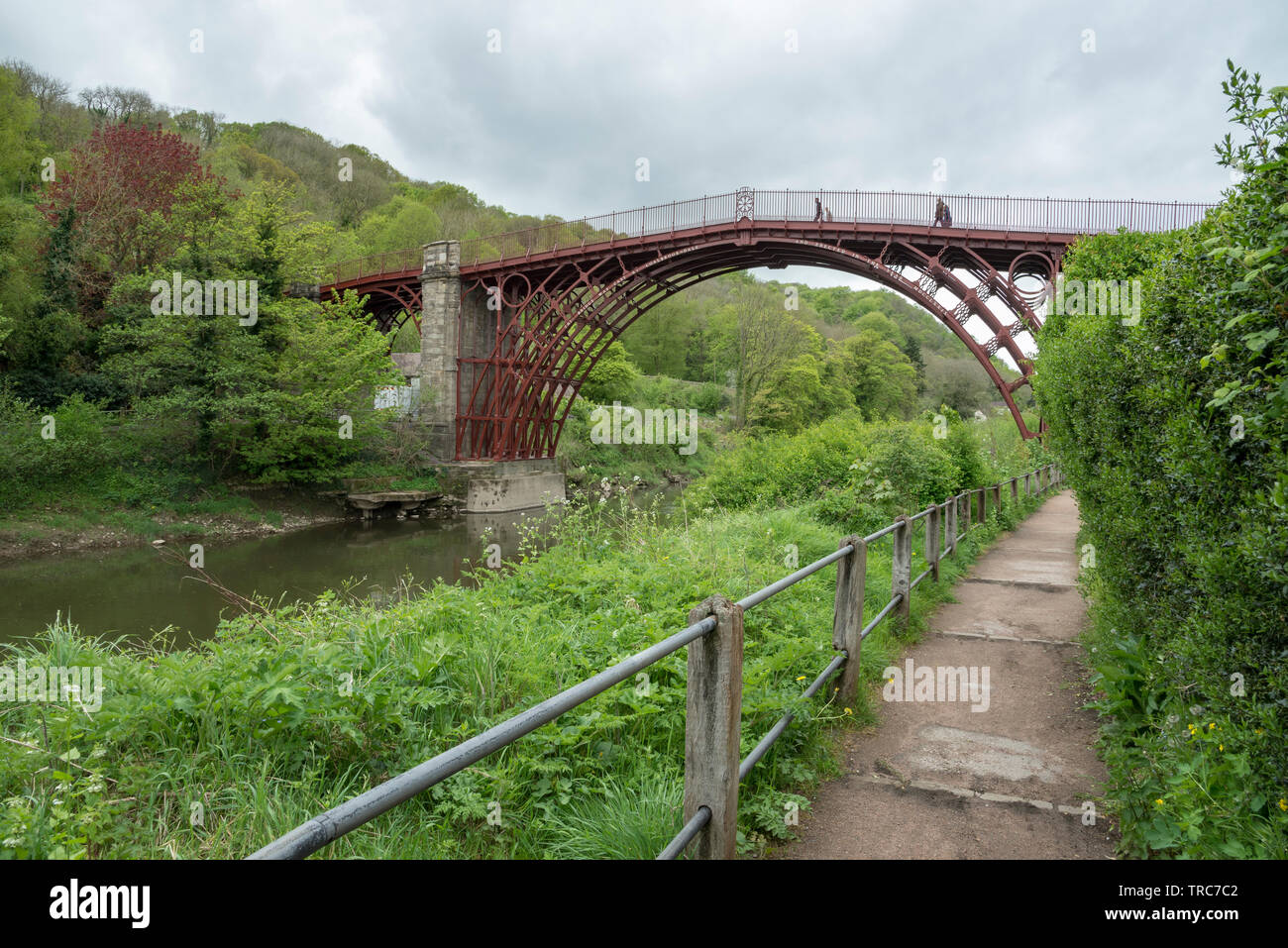 Famous Iron Bridge in the town of Ironbridge, Shropshire, England