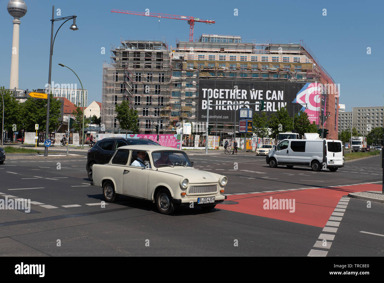 Trabant - also called Trabi - in Berlin, Germany. Stock Photo