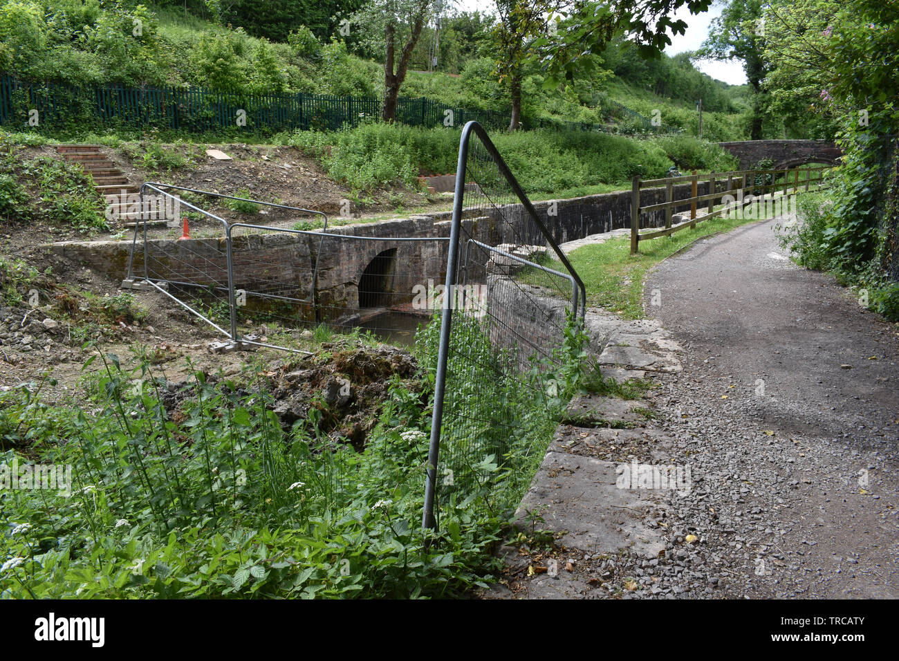A derelict section of the Thames and Severn canal near Brimscombe, gloucestershire, UK Stock Photo