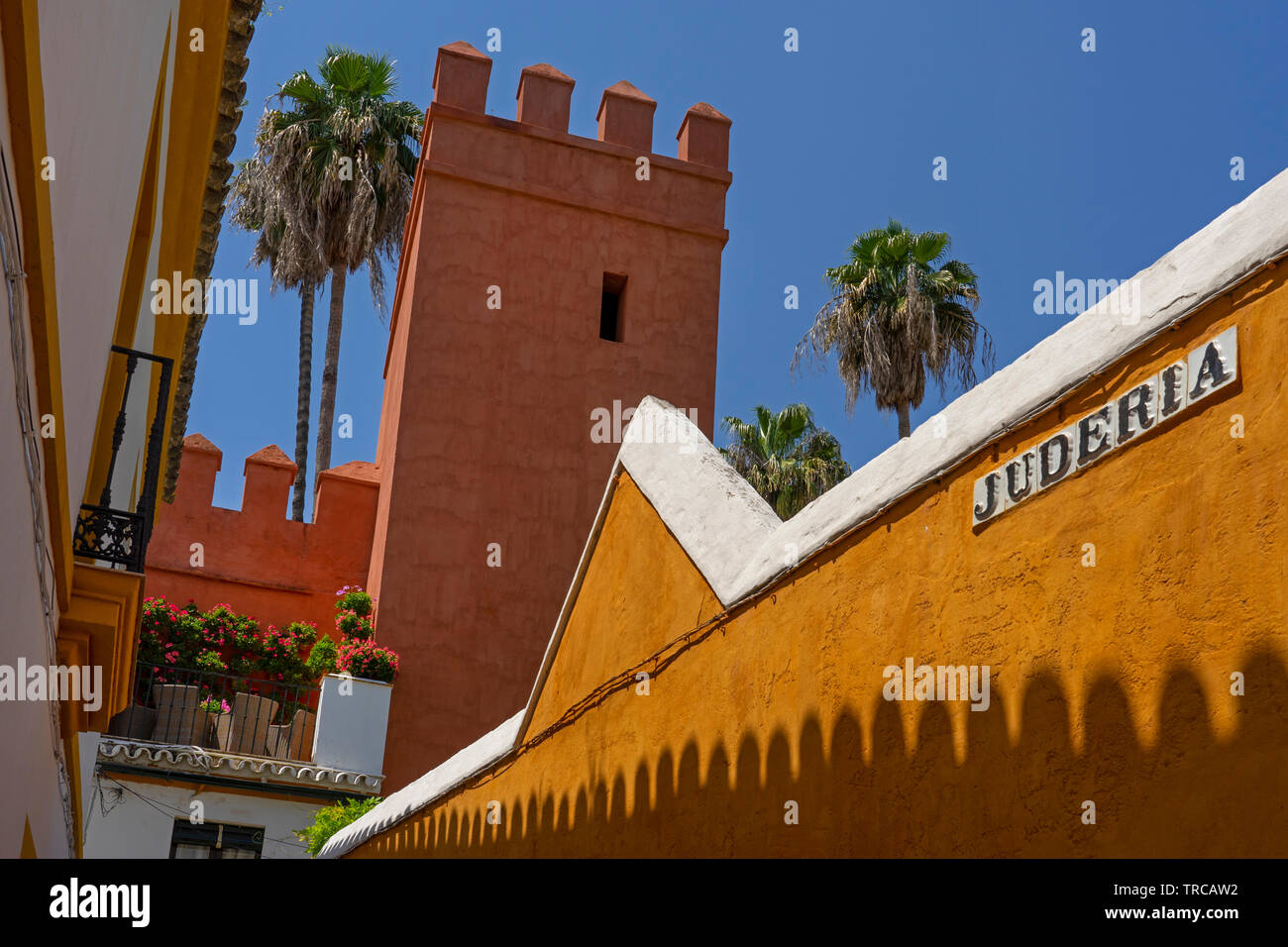 old street scene in Seville , Andalucia,Spain,Europe Stock Photo
