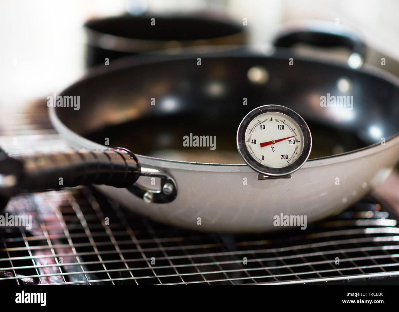 Thermometer for food, Dial Thermometer in Heating Water Stock Photo Alamy