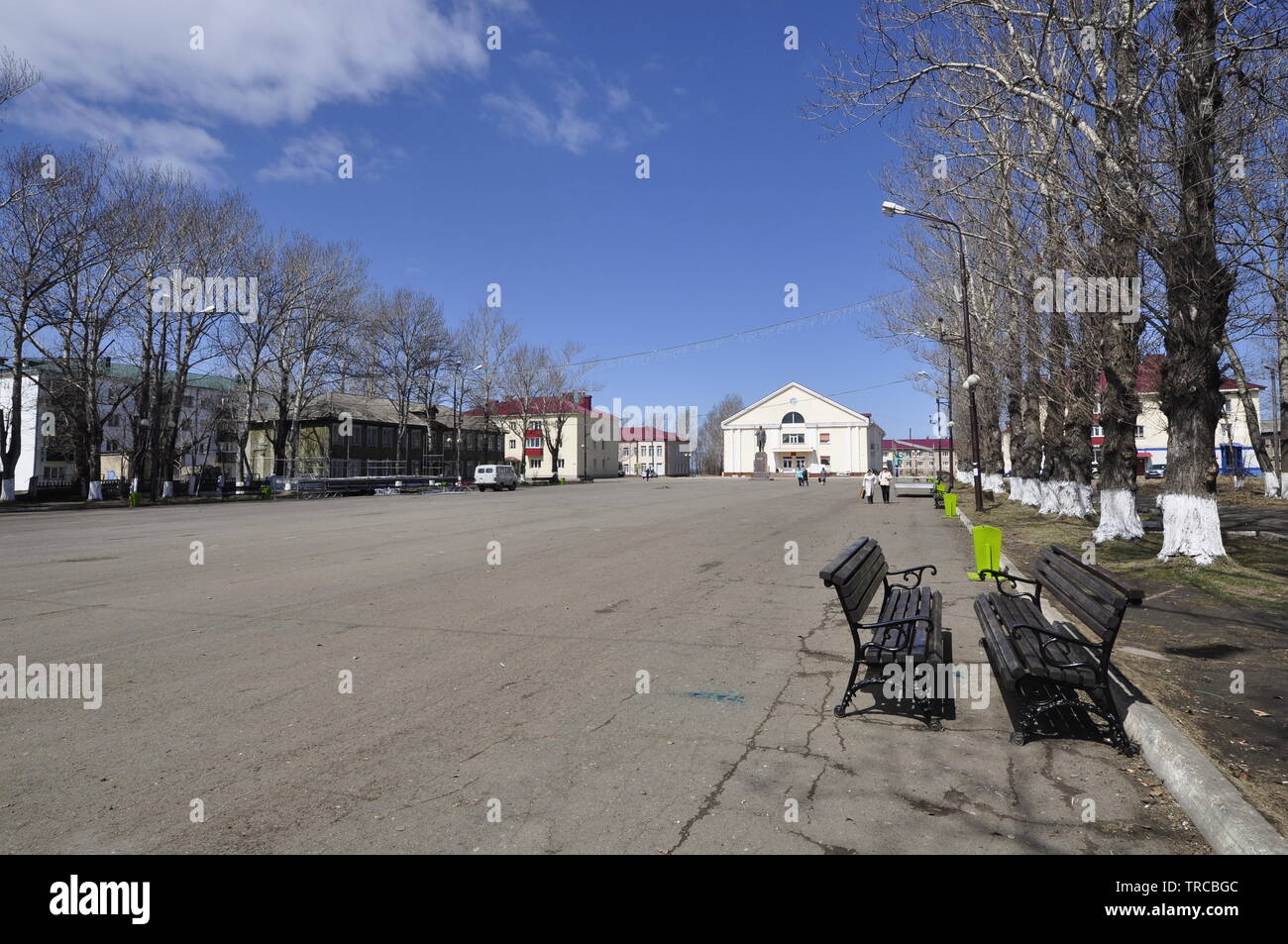 Lenin Square Aleksandrovsk-Sakhalinsky Александровск-Сахалинский  Остров  Сахалин, Sakhalin Island, Russia Stock Photo