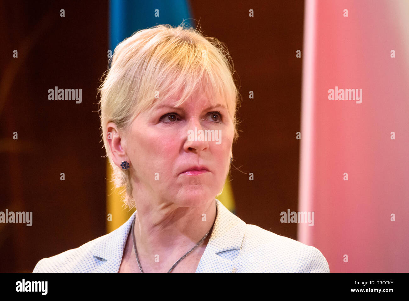 JURMALA, Latvia. , . Margot Wallstrom, Minister of Foreign Affairs of Sweden, during Press conference aftter High-level meeting of the Latvian Presidency of the Council of the Baltic Sea States (CBSS) in Jurmala, Latvia. Credit: Gints Ivuskans/Alamy Live News Stock Photo