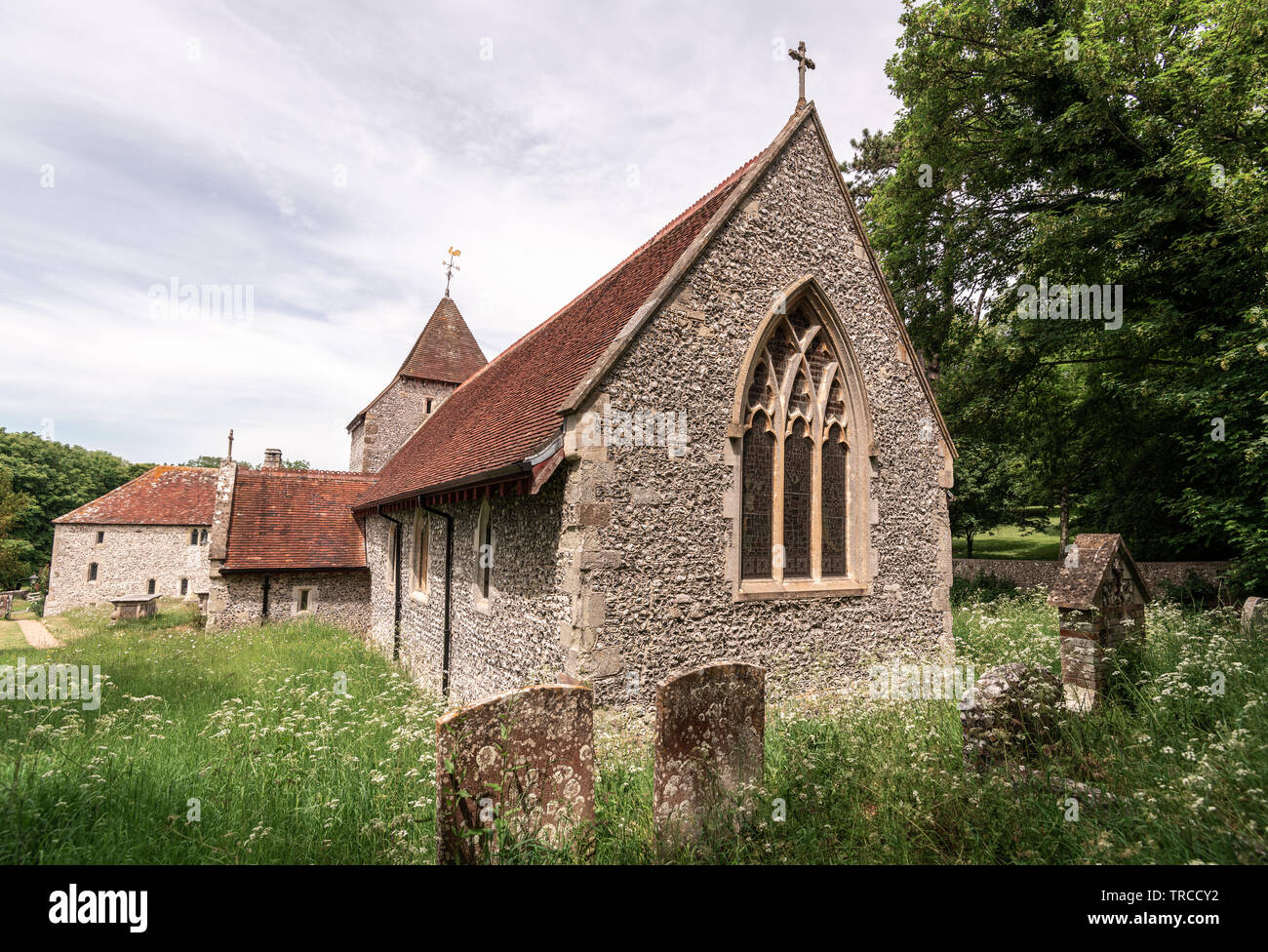 All Saints Church, West Dean Village Stock Photo Alamy