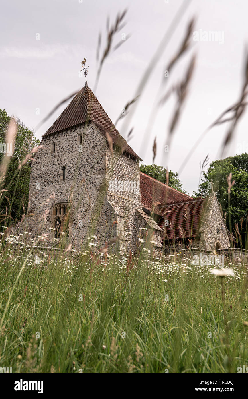 All Saints Church, West Dean Village Stock Photo Alamy