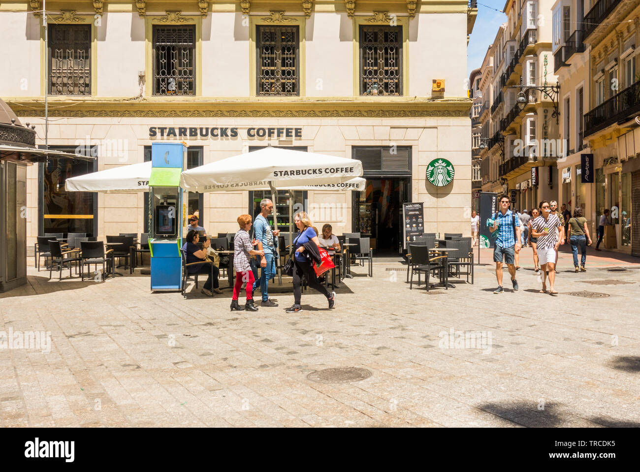 Starbucks Coffee in historic building at Plaza de Felix Saenz in center