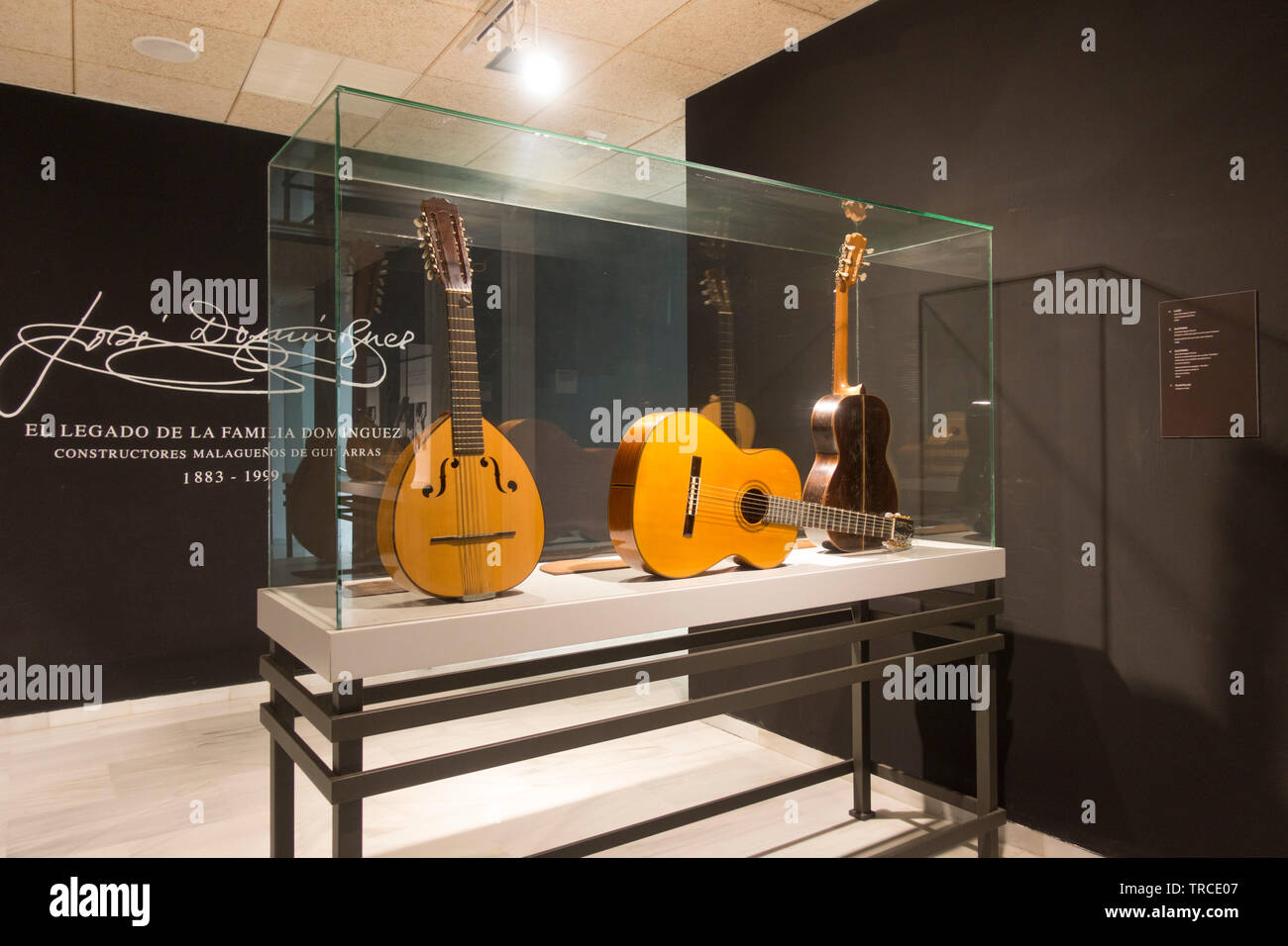 Spanish guitars at Interactive Music Museum, Museo Interactivo de la Música in Malaga, Andalusia, Spain. Stock Photo