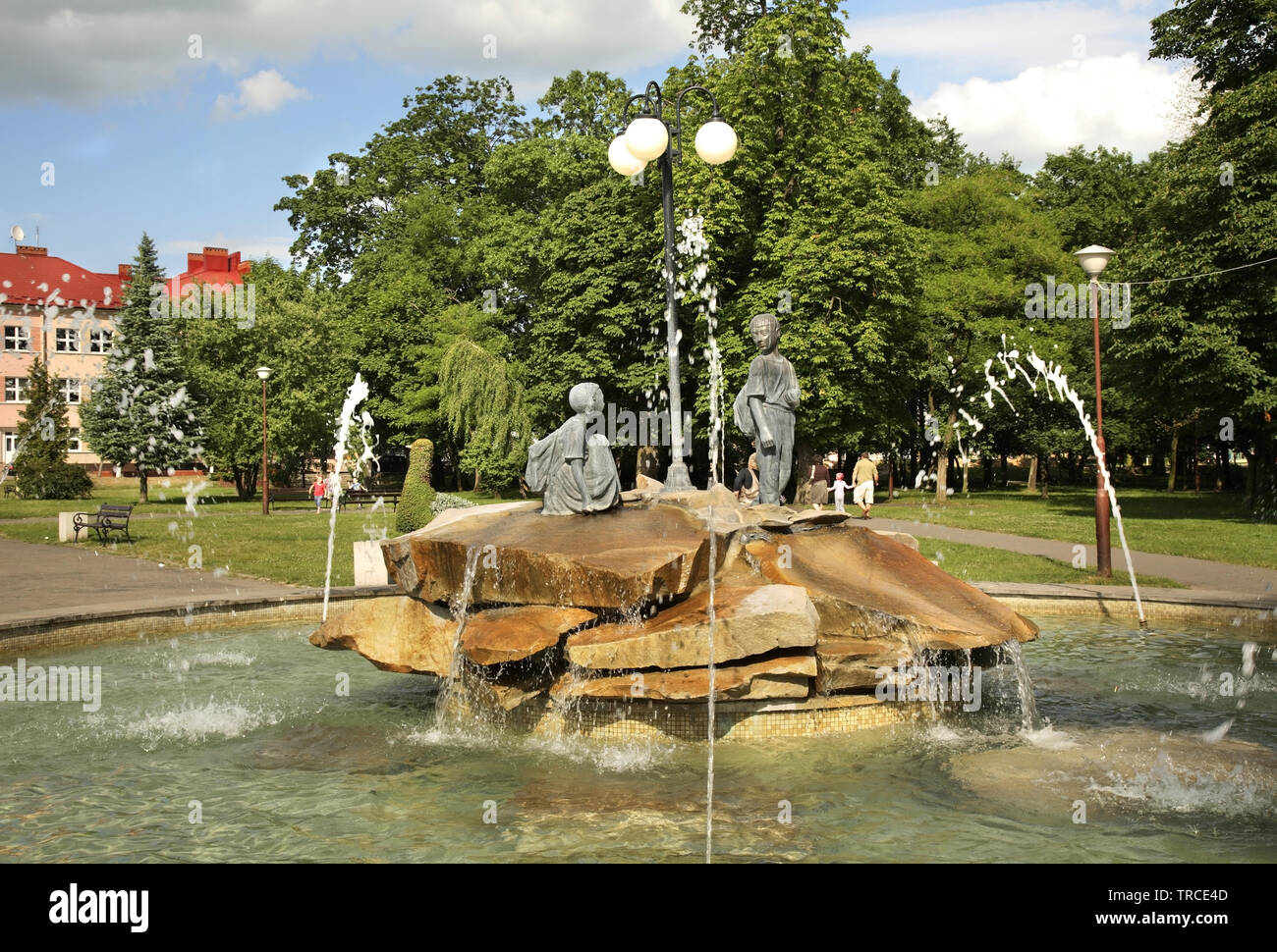 Fountain in Janow Lubelski. Poland Stock Photo - Alamy