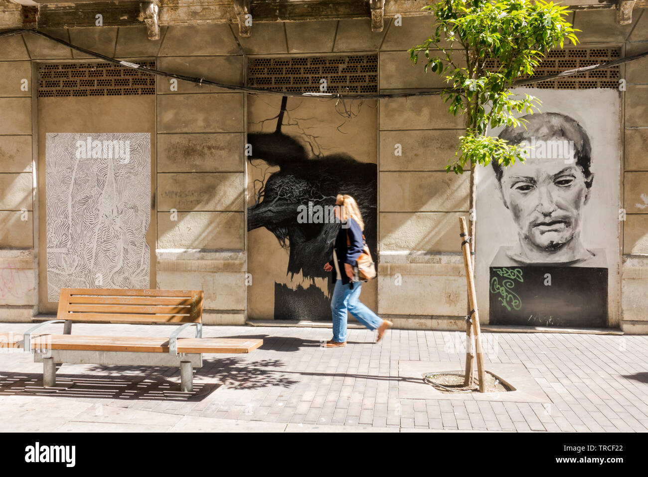 Woman walks through art hi-res stock photography and images - Alamy