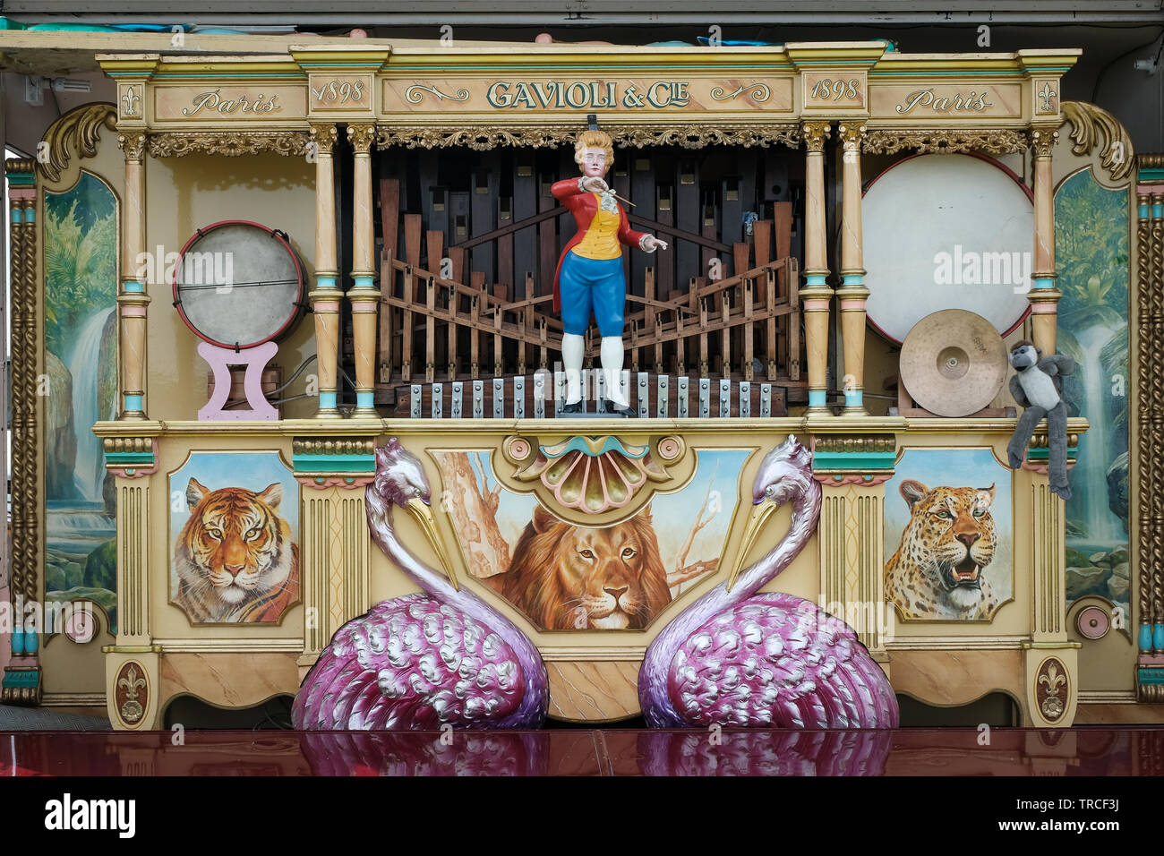 An ornate, vintage funfair organ Stock Photo