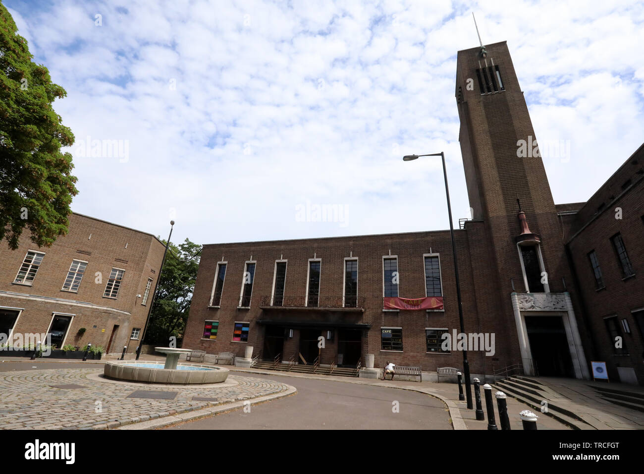 Exterior of the former Hornsey Town Hall, London, designed by Reginald