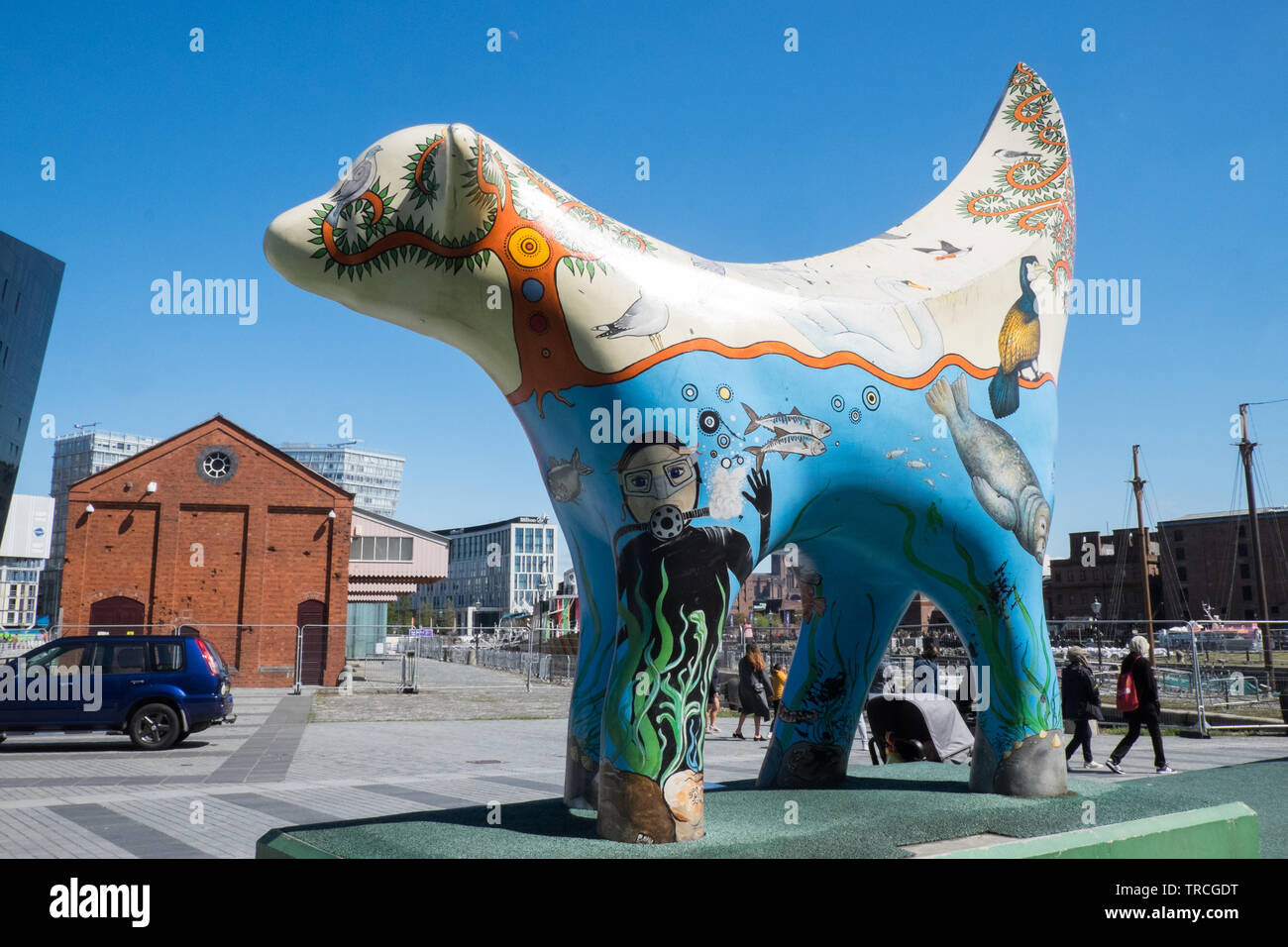 Super,Lambanana,sculpture,Albert Dock,Liverpool,Merseyside,England,GB