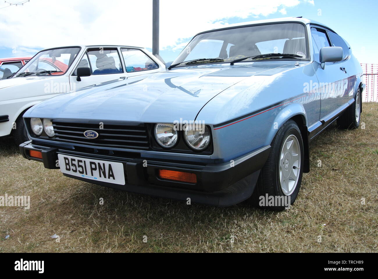A Ford Capri 2.0L S parked up on display at Riviera classic car show