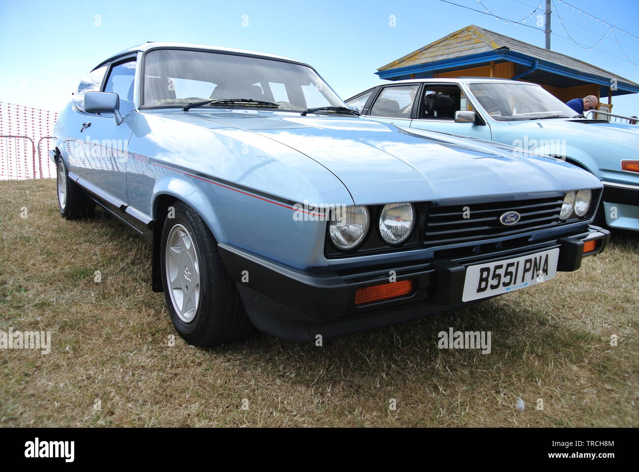 A Ford Capri 2.0L S parked up on display at Riviera classic car show