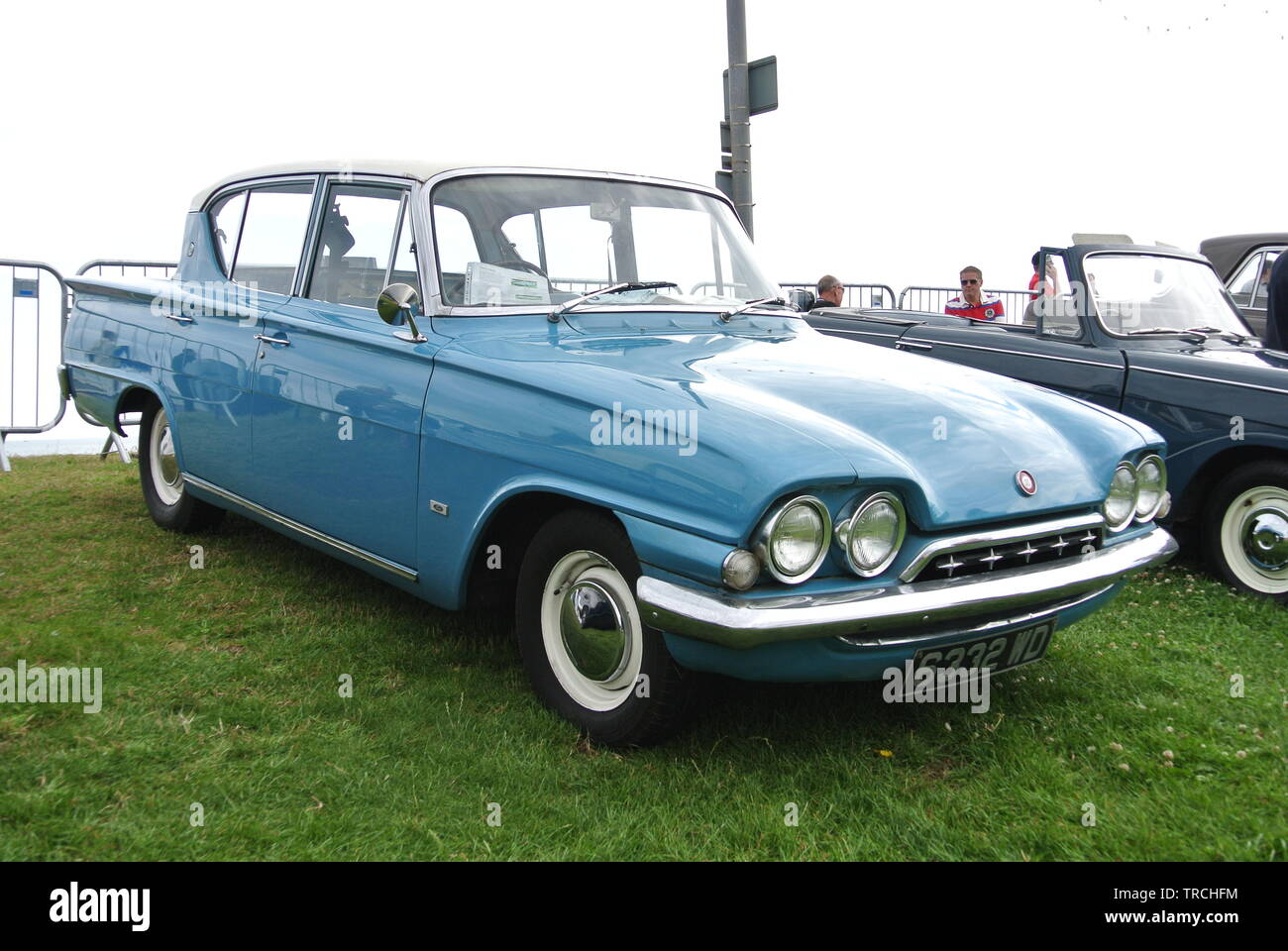 A 1961 Ford Consul Classic car parked up on display at the English Riviera classic car show, Paignton, Devon, England, UK. Stock Photo