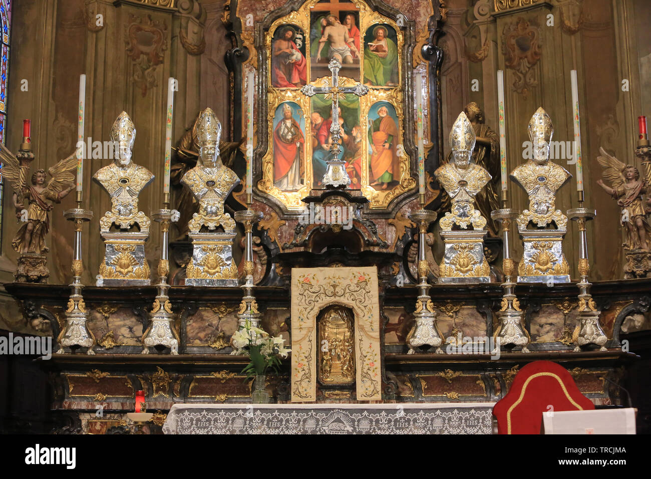 Autel. Eglise De San Gaudenzio. 1491. Varallo Sesia. Italie. Altar. San Gaudenzio Church. Varallo Sesia. Italy. Stock Photo