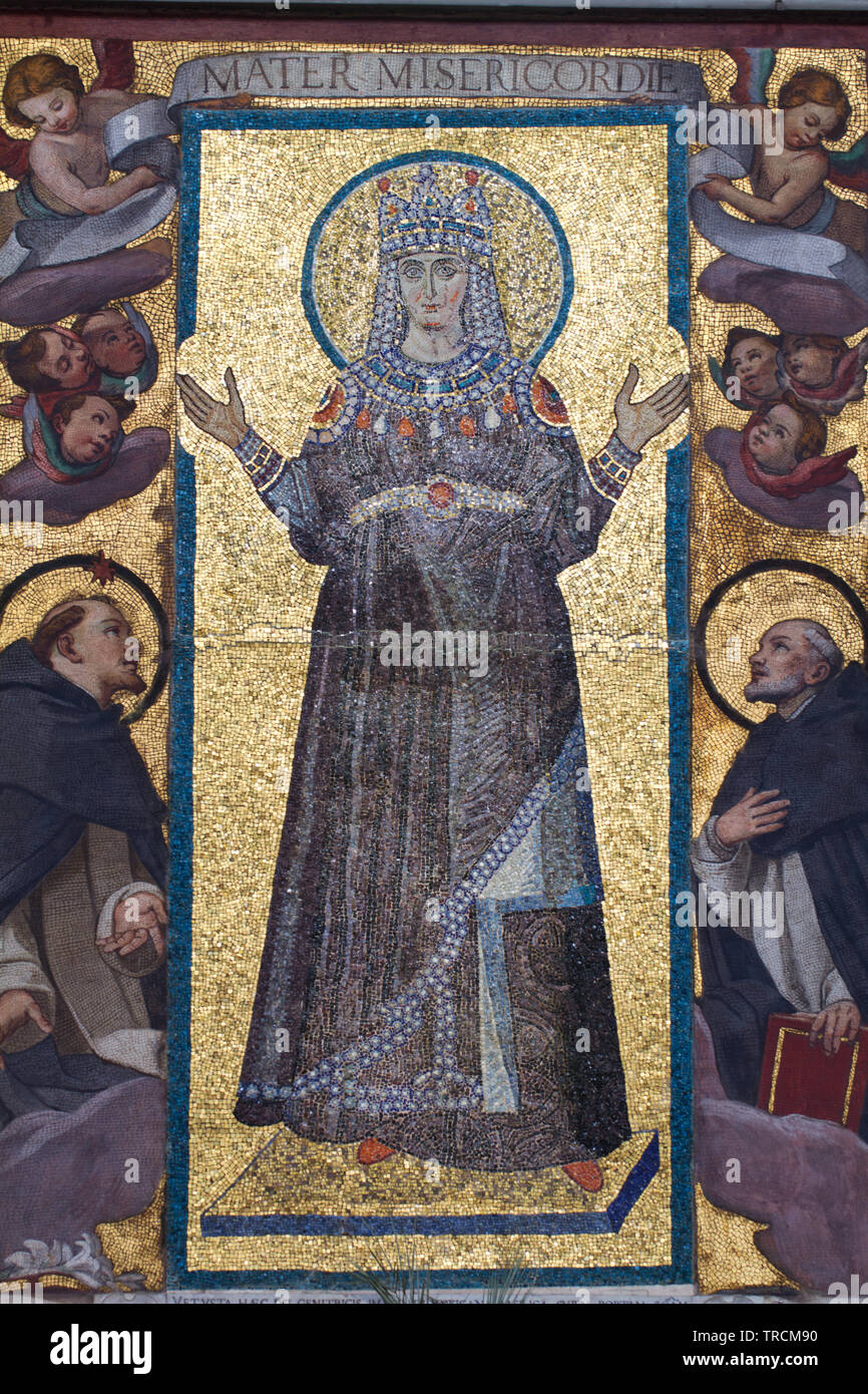 St Mary dressed like a Byzantine Empress (the oldest image of St Mary in Florence -705 AD- coming from the Constantinian Basilica of St Peter in Rome) Stock Photo