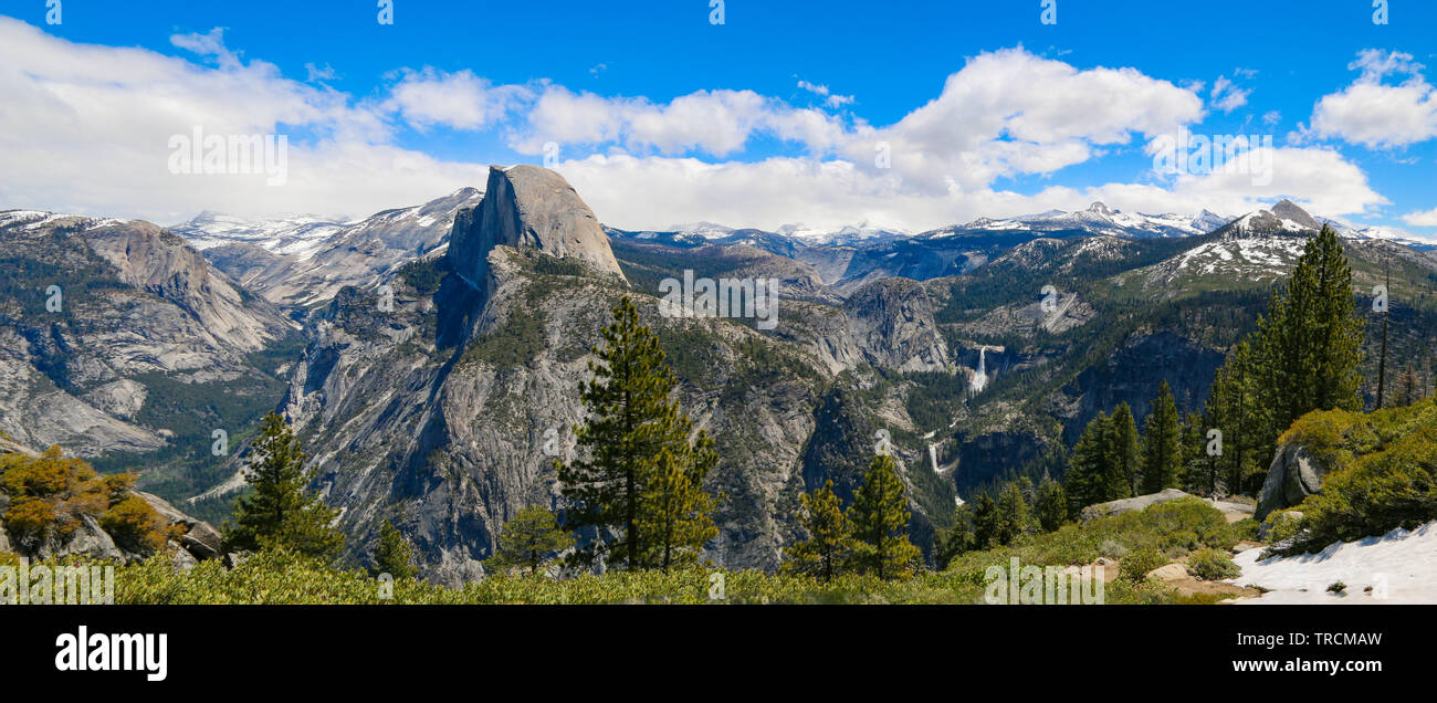 Half Dome, Nevada & Vernal Falls, Yosemite National Park, California Stock Photo