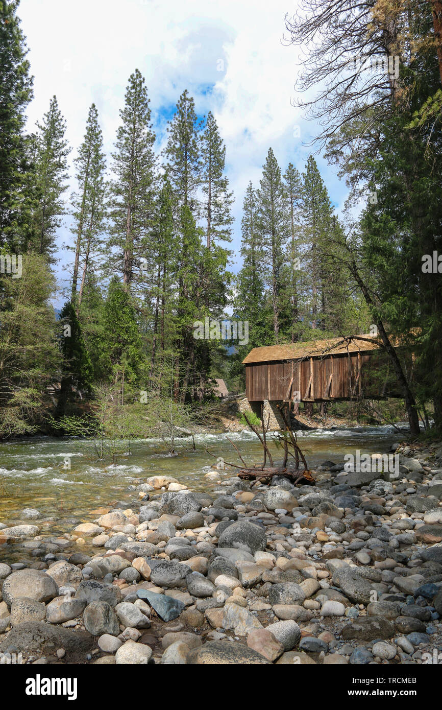 Covered bridge, Pioneer Village, Wawona, Yosemite National Park