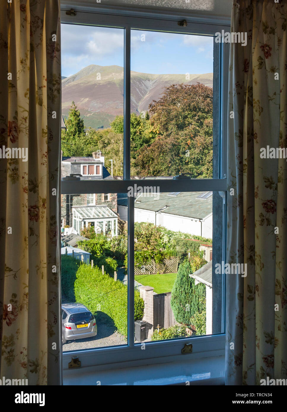 Room with a view in Keswick,Lake District,Cumbria,England,UK Stock Photo