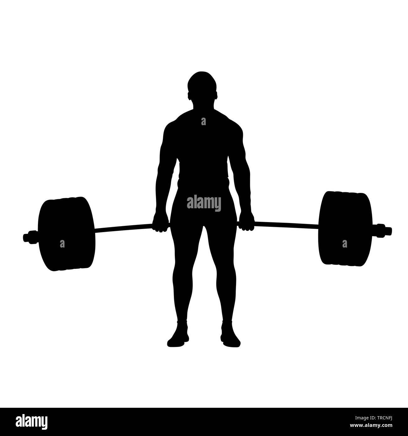 powerlifting successful attempt deadlift athlete powerlifter vector illustration Stock Photo