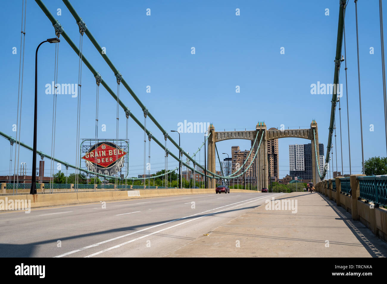 Minneapolis, MN - June 2, 2019: The Father Louis Hennepin Bridge in
