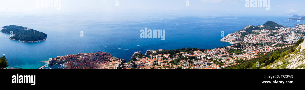 View from Mount sdr on Otok Lokrum, a small Island near Dubrovnik Croatia Stock Photo