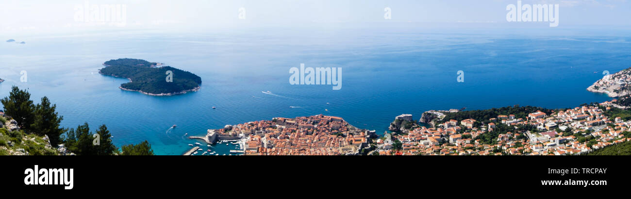 View from Mount sdr on Otok Lokrum, a small Island near Dubrovnik Croatia Stock Photo