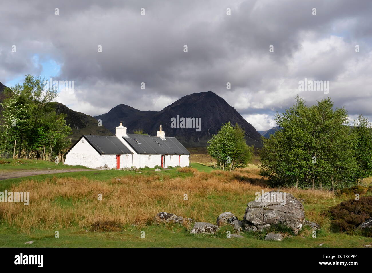 Black Rock Cottage Glen Coe Highlands Scotland Stock Photo