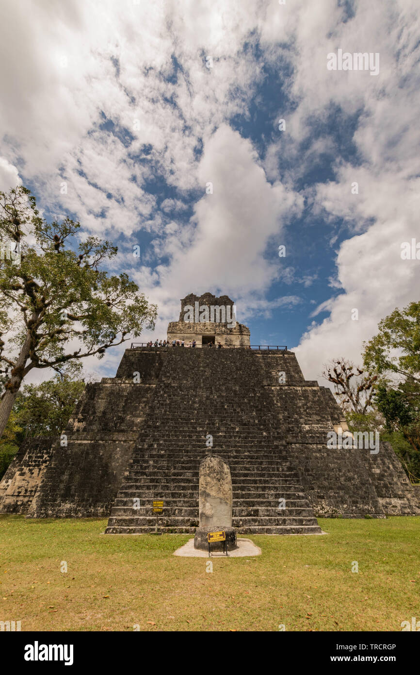 Ancient Mayan Pyramids at Tikal National Park, in Guatemala Stock Photo