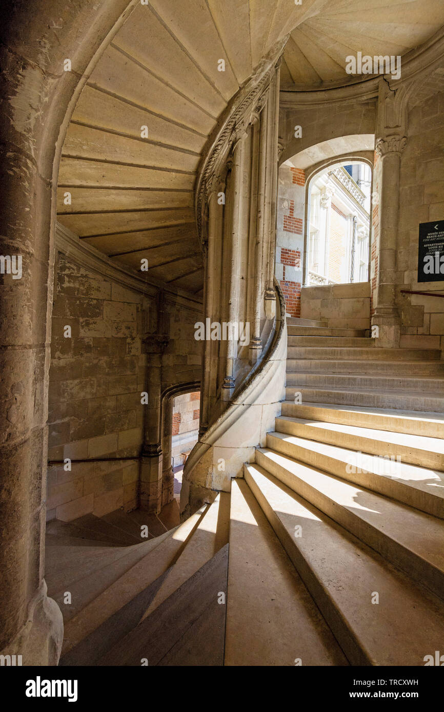 The Francois I er wing and spiral staircase of Blois castle, Blois