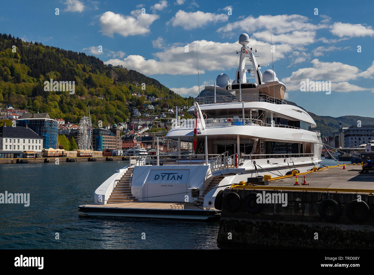 The super yacht Dytan in the port of Bergen, Norway Stock Photo Alamy