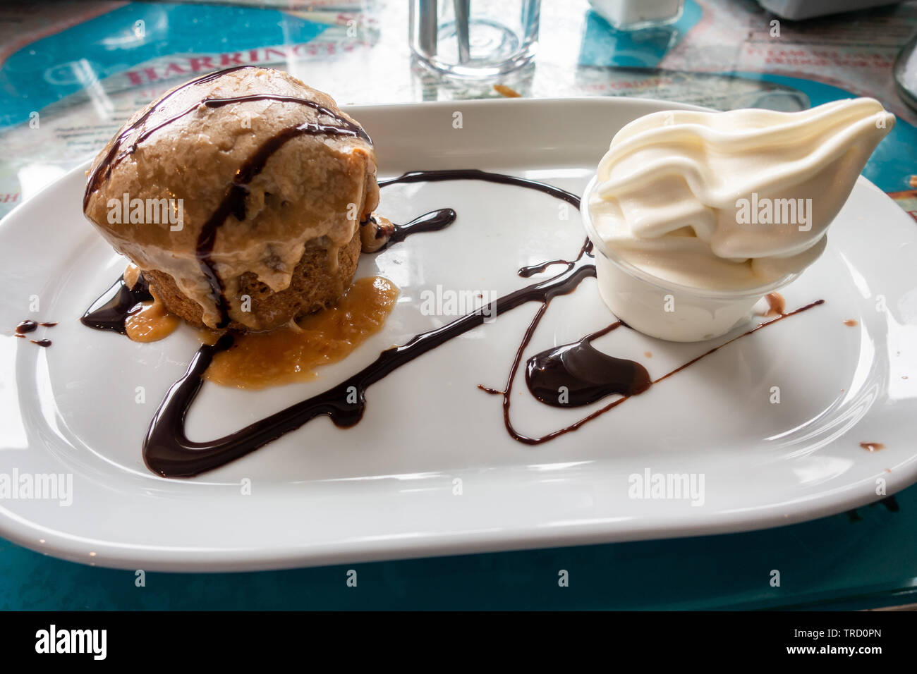 Sticky Toffee Pudding is a Traditional Dessert in Ireland Stock Photo
